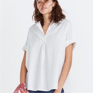 Madewell Women's White Popover Shirt Sz S